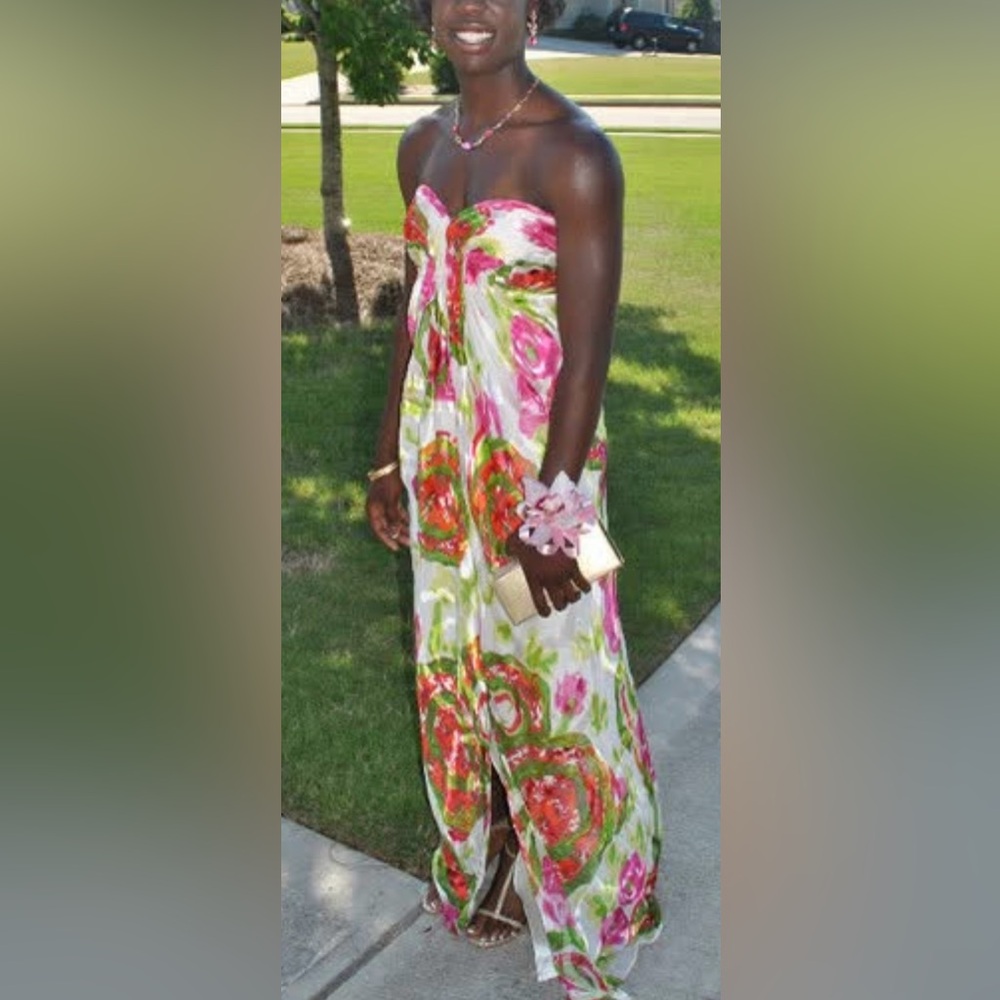 Floral Strapless Maxi Dress